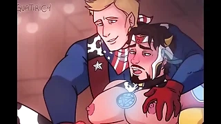 Iron man x Captain america - steve x county gay milking masturbation relax yaoi hentai