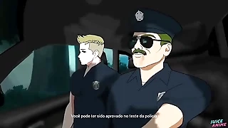 ( Gay ) Coroa Tenente da Policia gosta de sentar na rola dos novatos - Gay Bara Yaoi