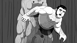 Boxer stucked in the wall gets fucked.