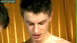 Group Boys Word-of-mouth Cum Eating