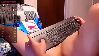 young man prevalent a beautiful big, thick and veiny cock masturbates on camera