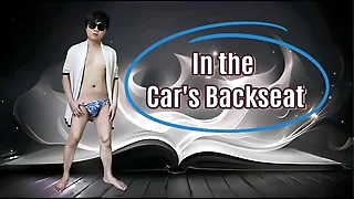 A young guy swell up his matured man side at rub-down the backseat of rub-down the new chum car and swallowed his cum