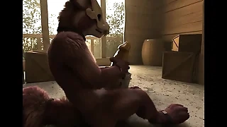 Furry jacks off his stupendous cock (h0rs3 yiff animation)