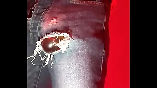 Amateur boy pissing in a condom