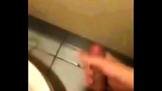 Japanese gay cumshot with regard to public toilet