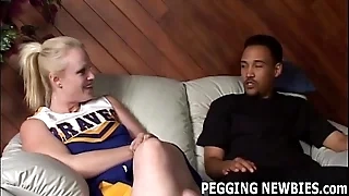 My chubby strapon pillar feel so to one's liking in your tight virgin bore