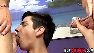 Facialized twink spitroasted via hot trine